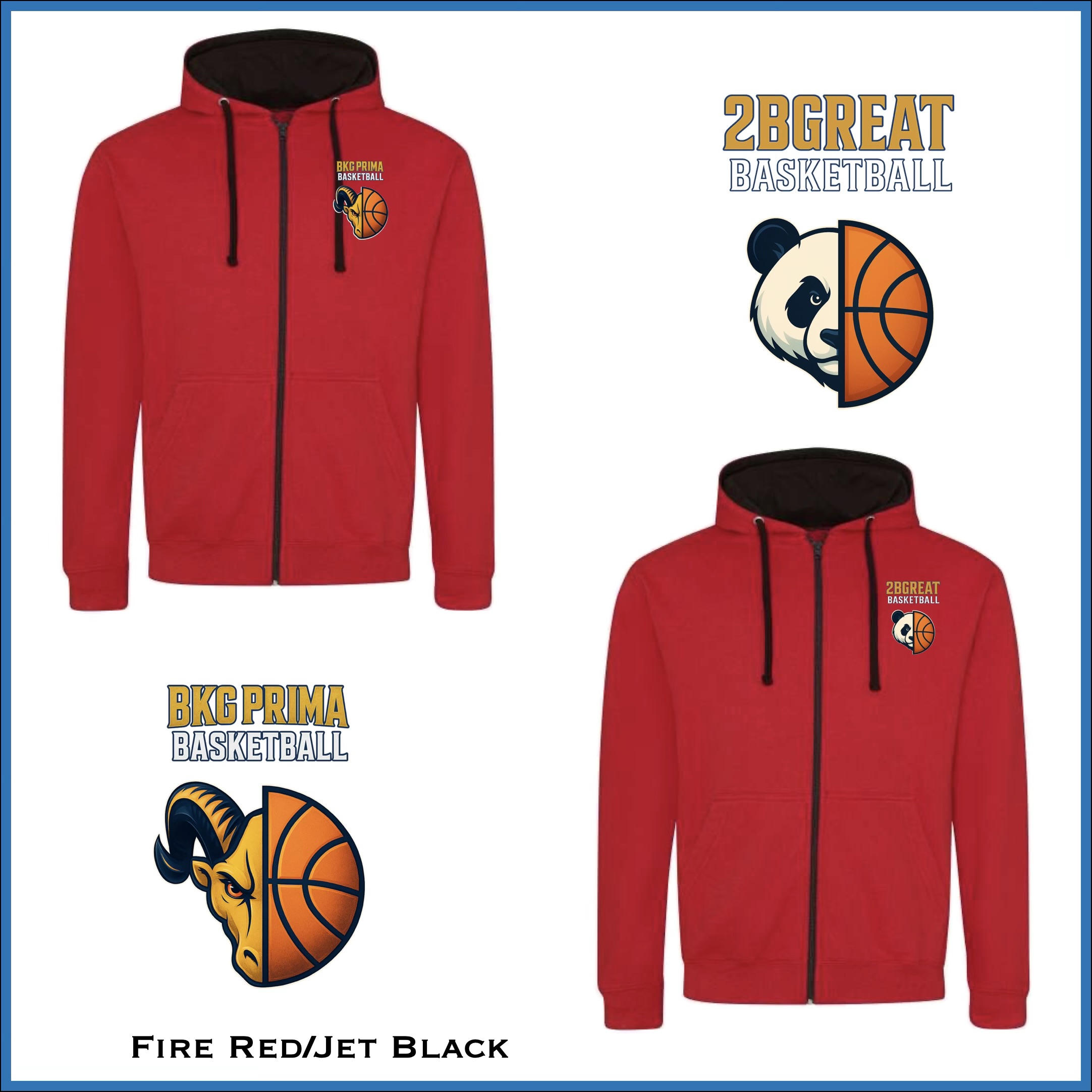 BKG PRIMA / 2BGreat Basketball Zip Hoodie - Image 4