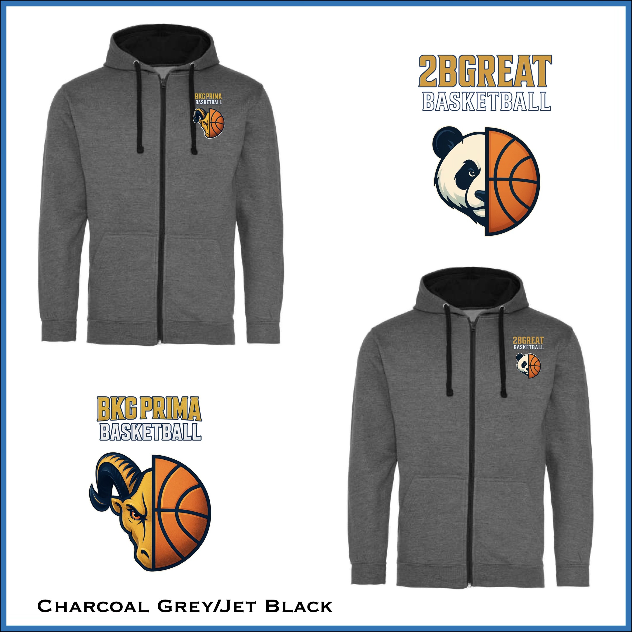 BKG PRIMA / 2BGreat Basketball Zip Hoodie - Image 3