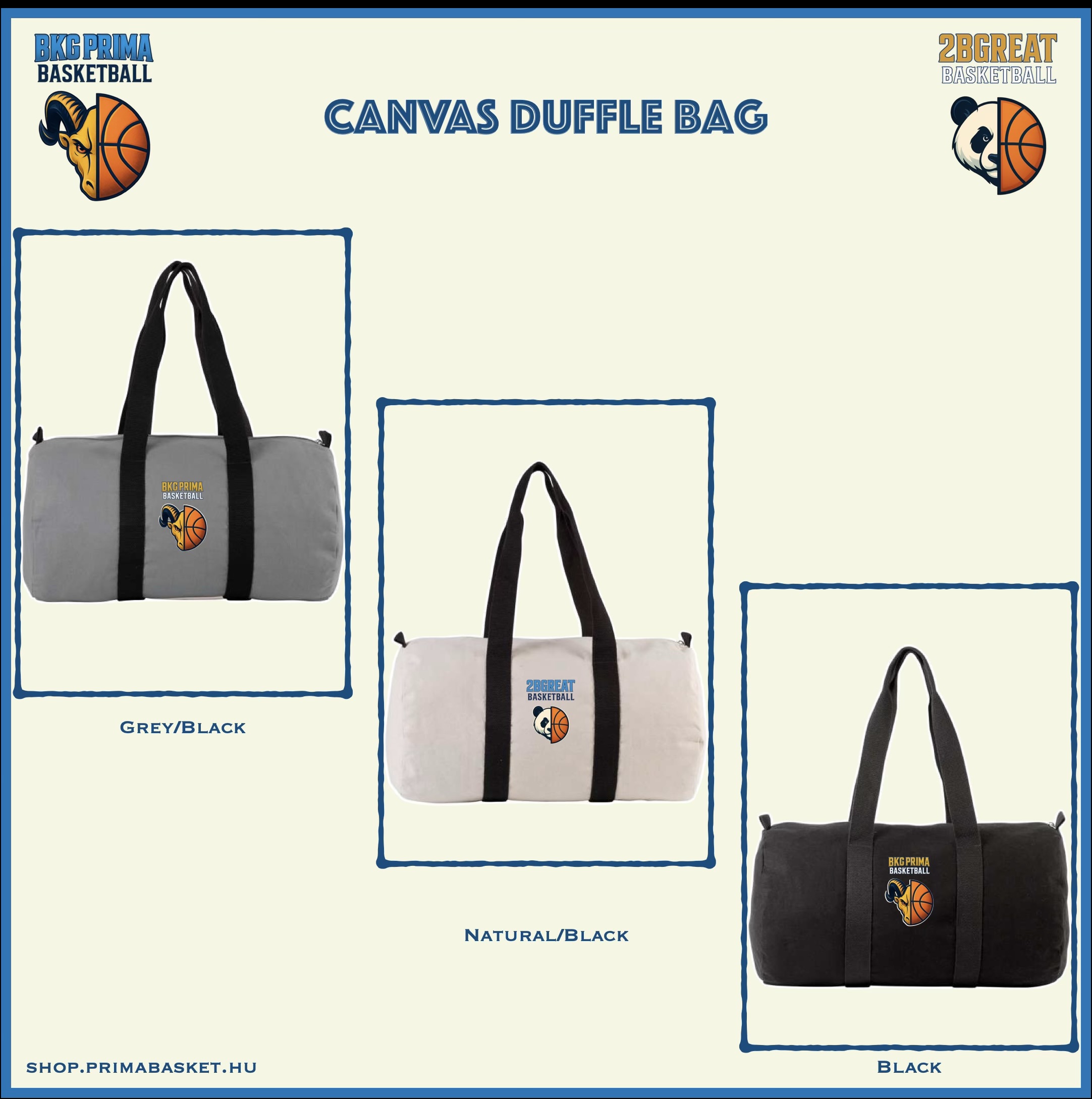 BKG PRIMA / 2BGreat Canvas Duffle Bag – 28L